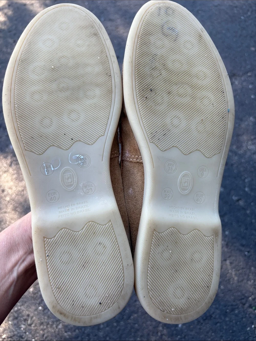 Tahari Beige Suede Slip-On Loafers